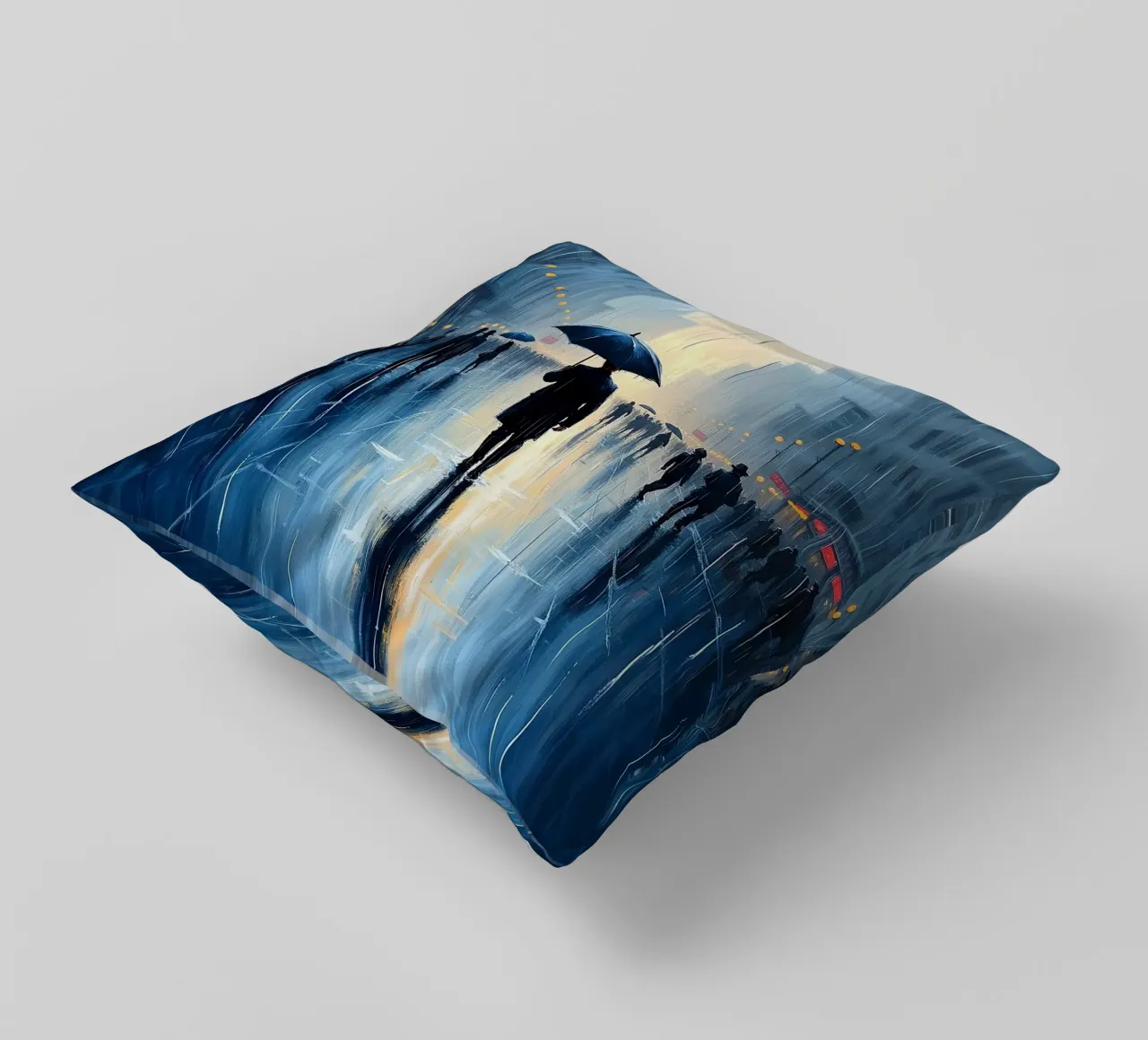 Walk in the rain_ombrello blu_2 cuscino da Fantasie & Mystikwelten by LK