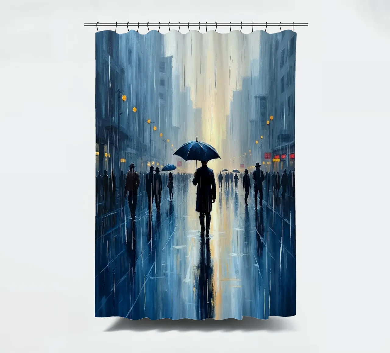 Walk in the rain_ombrello blu_2 tenda da doccia da Fantasie & Mystikwelten by LK