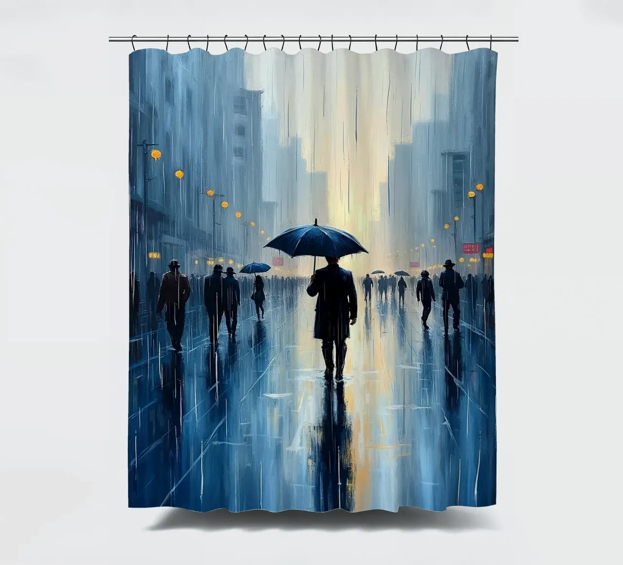 Walk in the rain_ombrello blu_2 tenda da doccia da Fantasie & Mystikwelten by LK