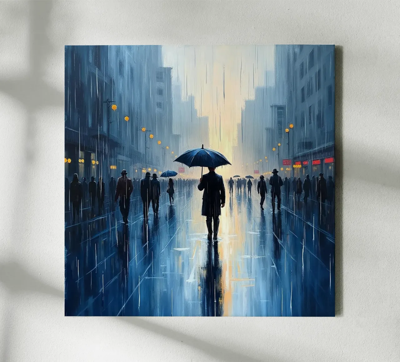 Walk in the rain_ombrello blu_2 tela da Fantasie & Mystikwelten by LK