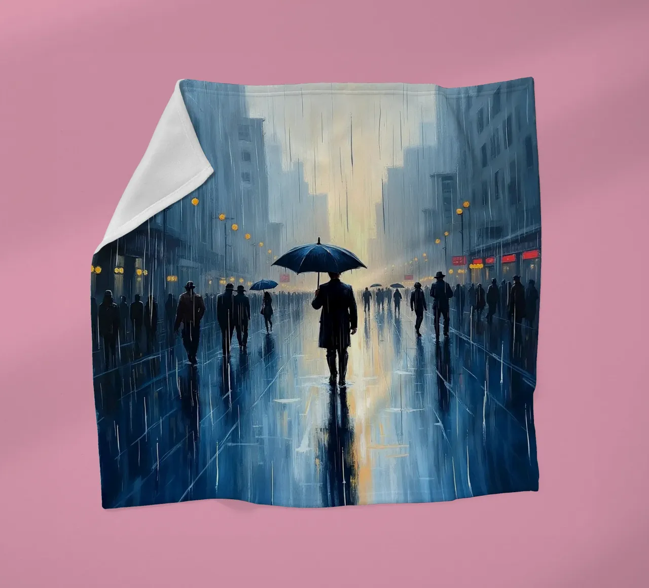 Walk in the rain_ombrello blu_2 coperta in pile da Fantasie & Mystikwelten by LK