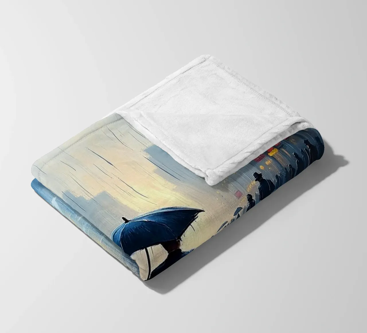 Walk in the rain_ombrello blu_2 coperta in pile da Fantasie & Mystikwelten by LK
