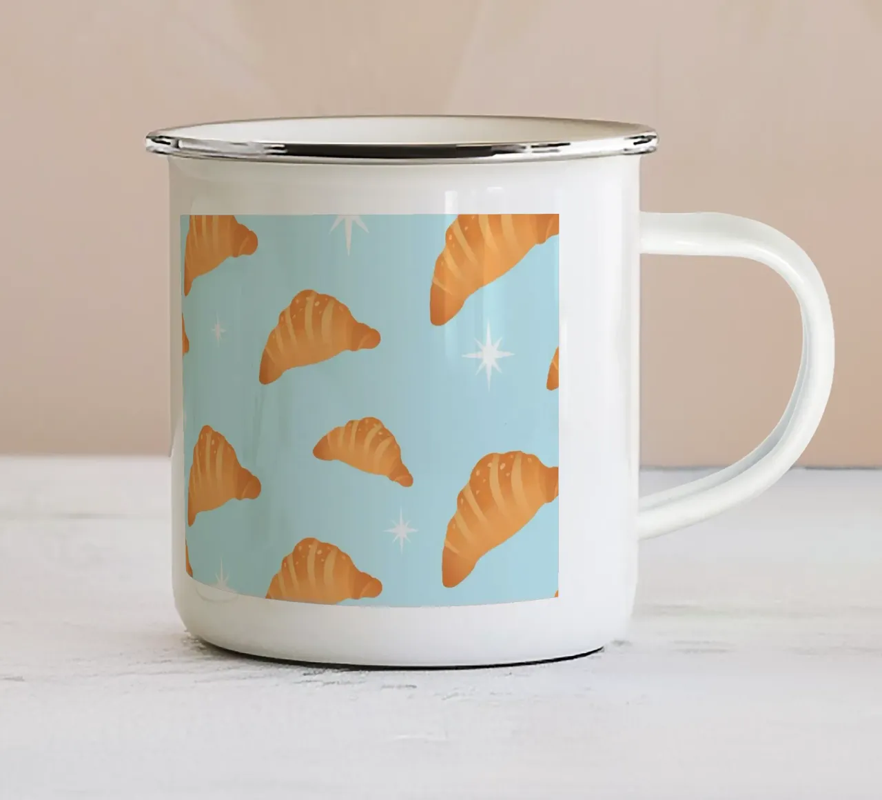 Croissant tazza in smalto da PetrArts