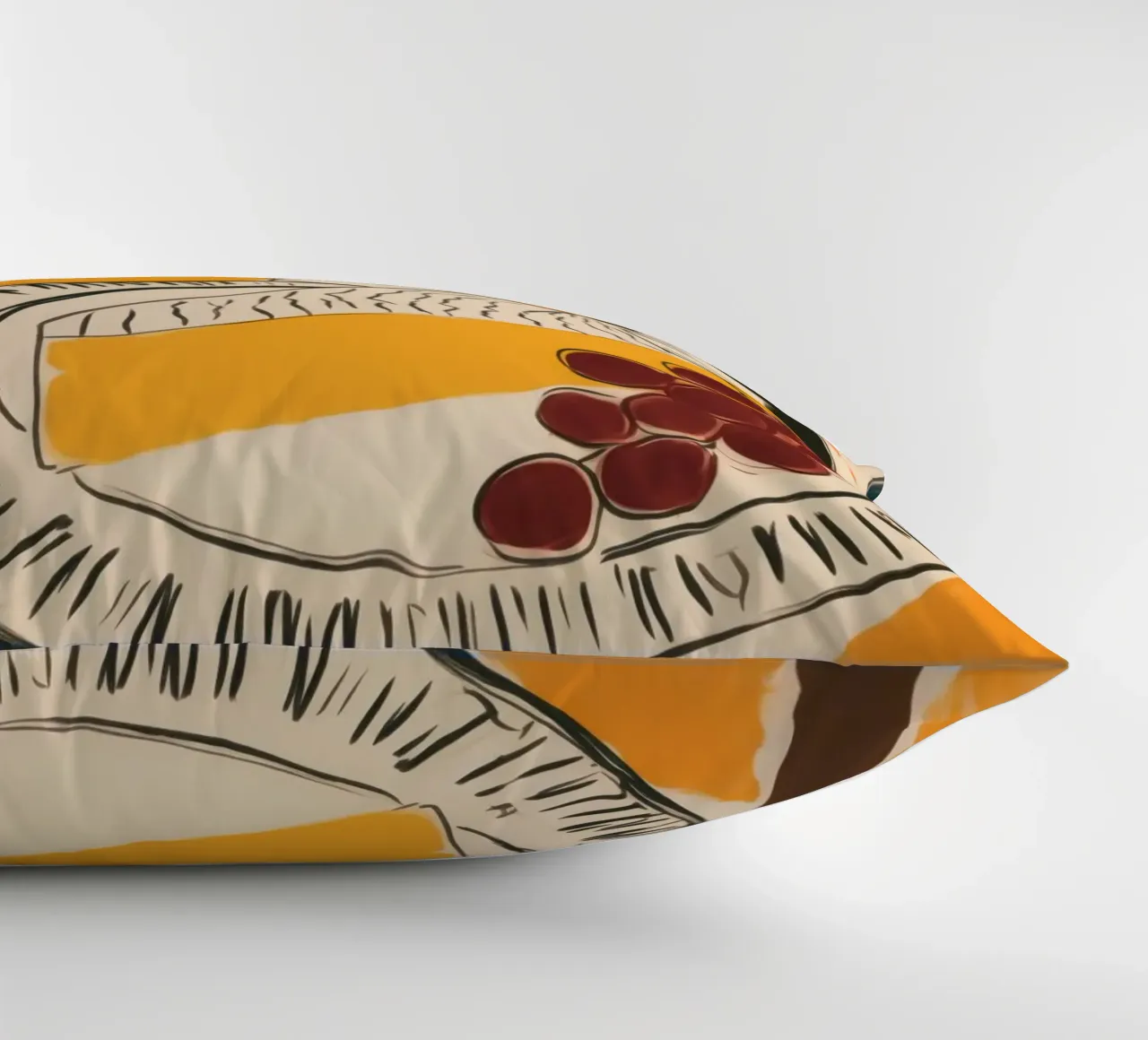 Natura morta francese con vino, uva e formaggio cuscino da Autofocus