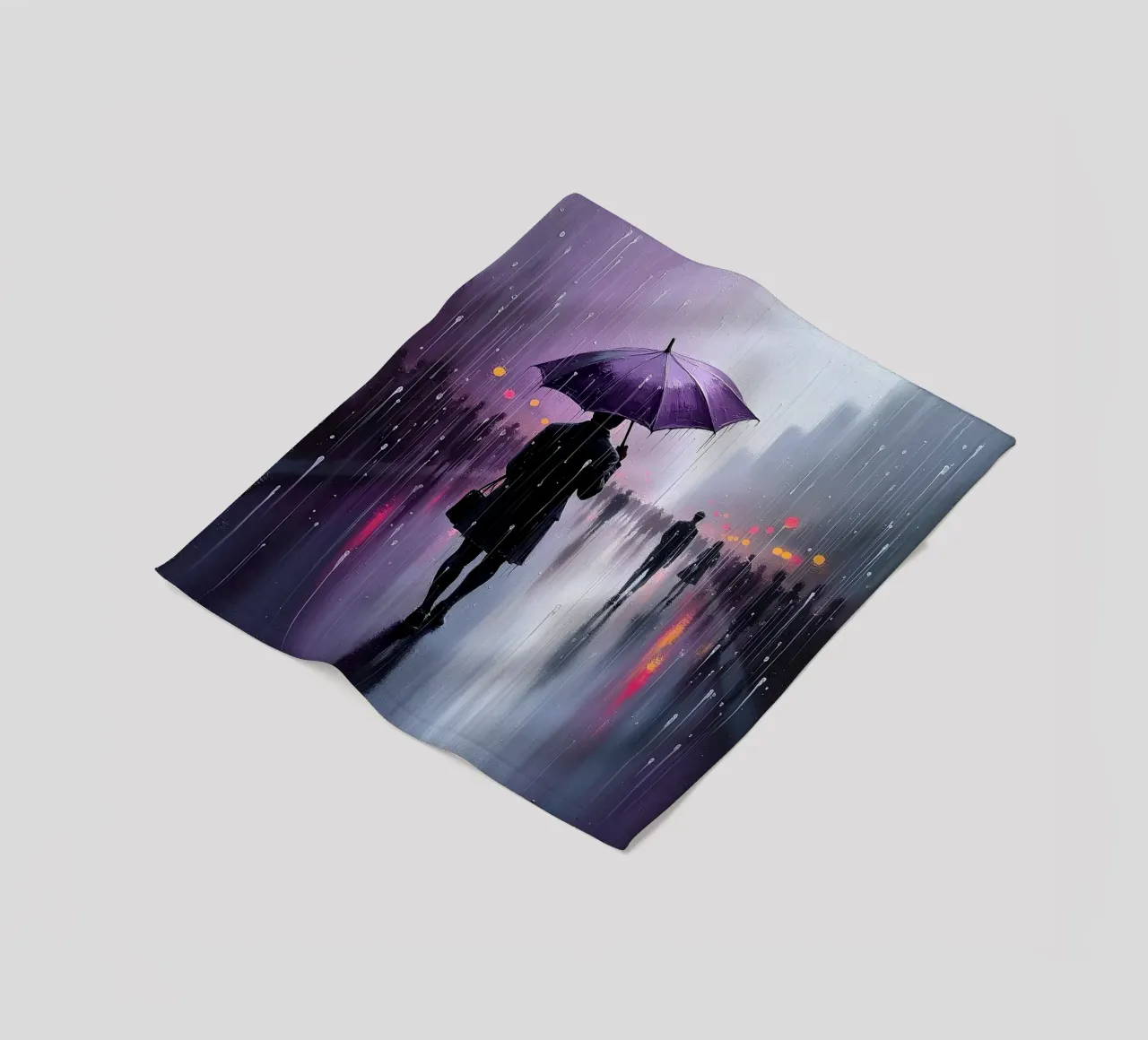 Camminare sotto la pioggia_ombrello viola_1 coperta in pile da Fantasie & Mystikwelten by LK
