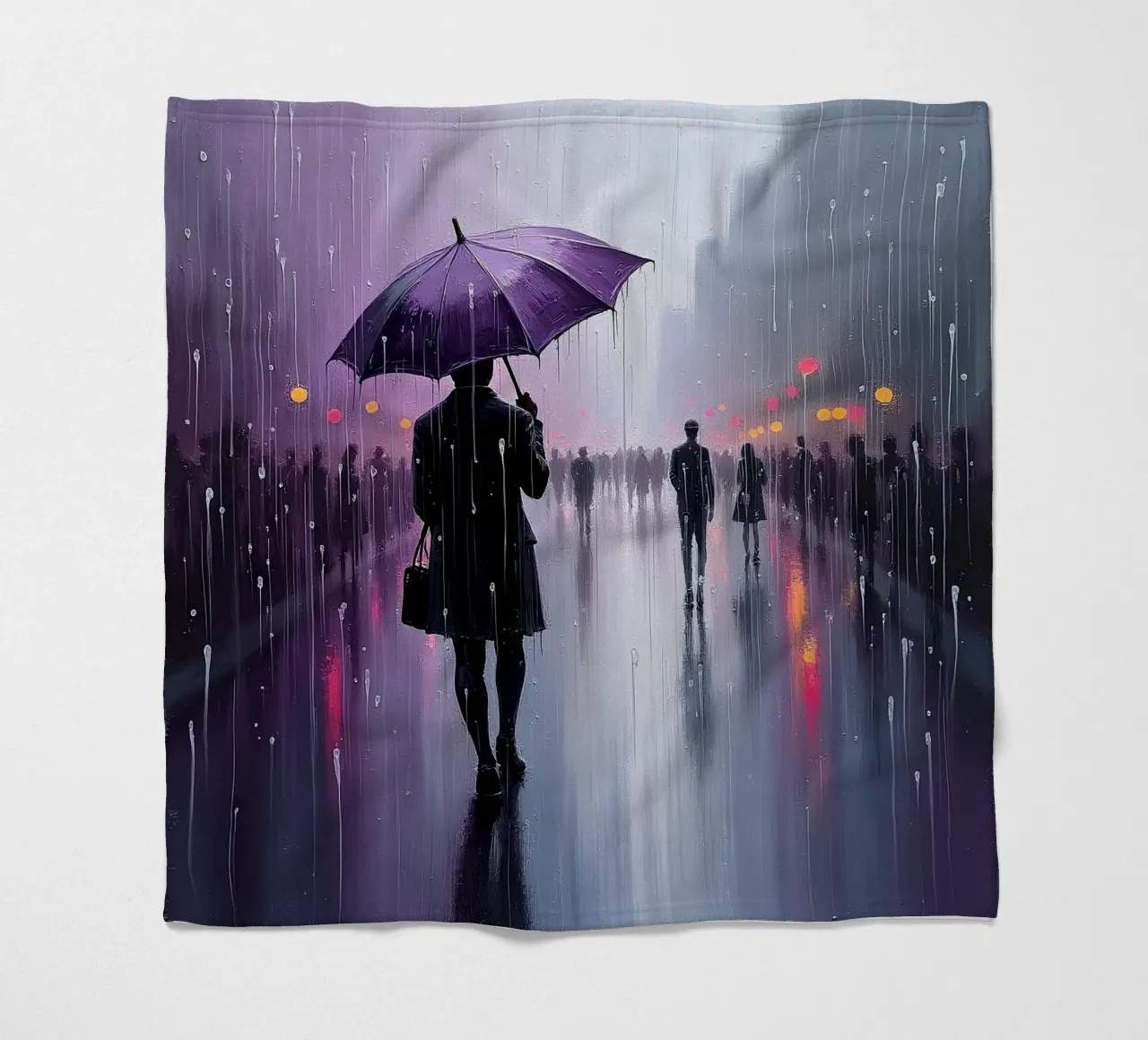 Camminare sotto la pioggia_ombrello viola_1 coperta in pile da Fantasie & Mystikwelten by LK