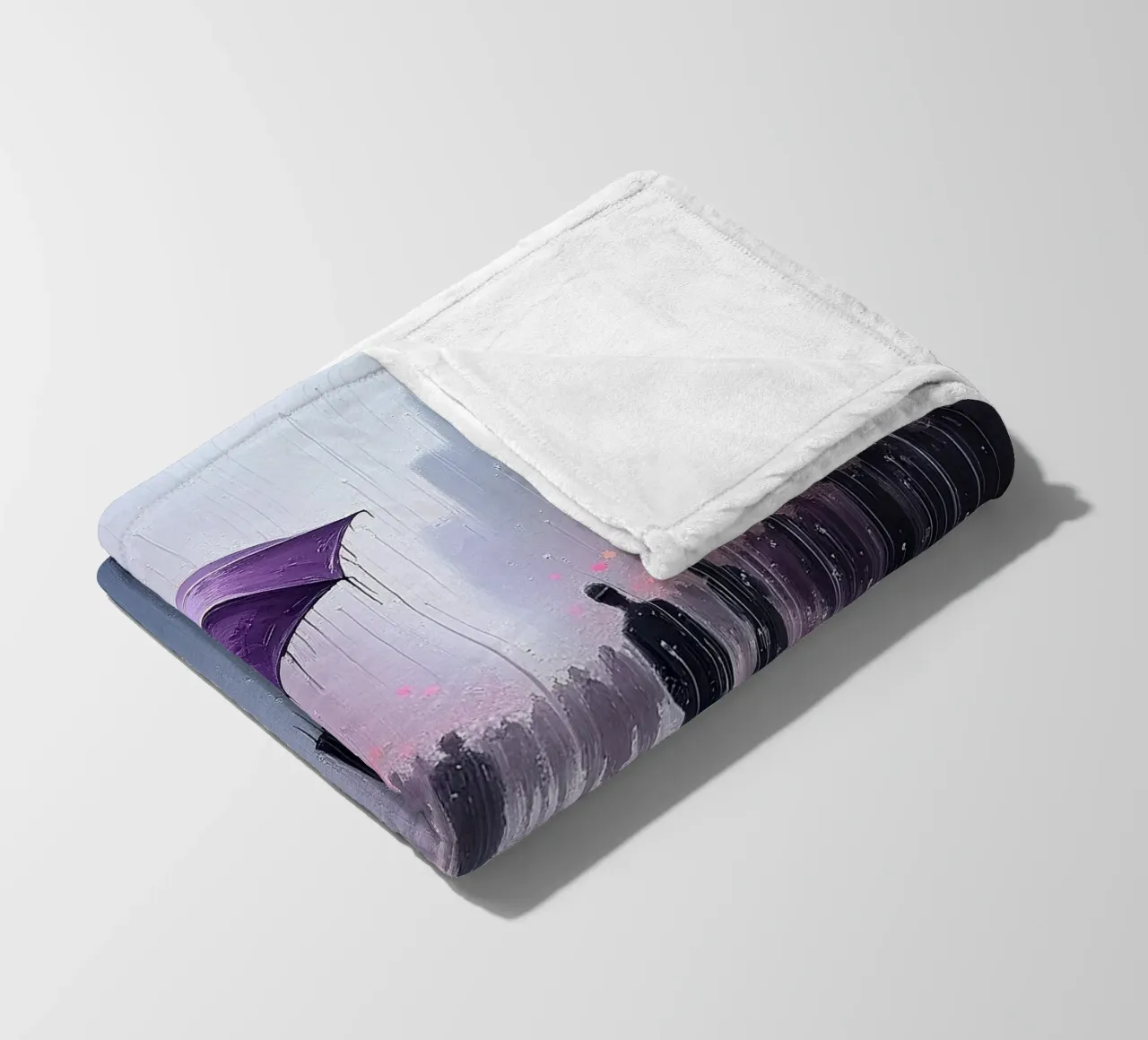Camminare sotto la pioggia_ombrello viola_1 coperta in pile da Fantasie & Mystikwelten by LK