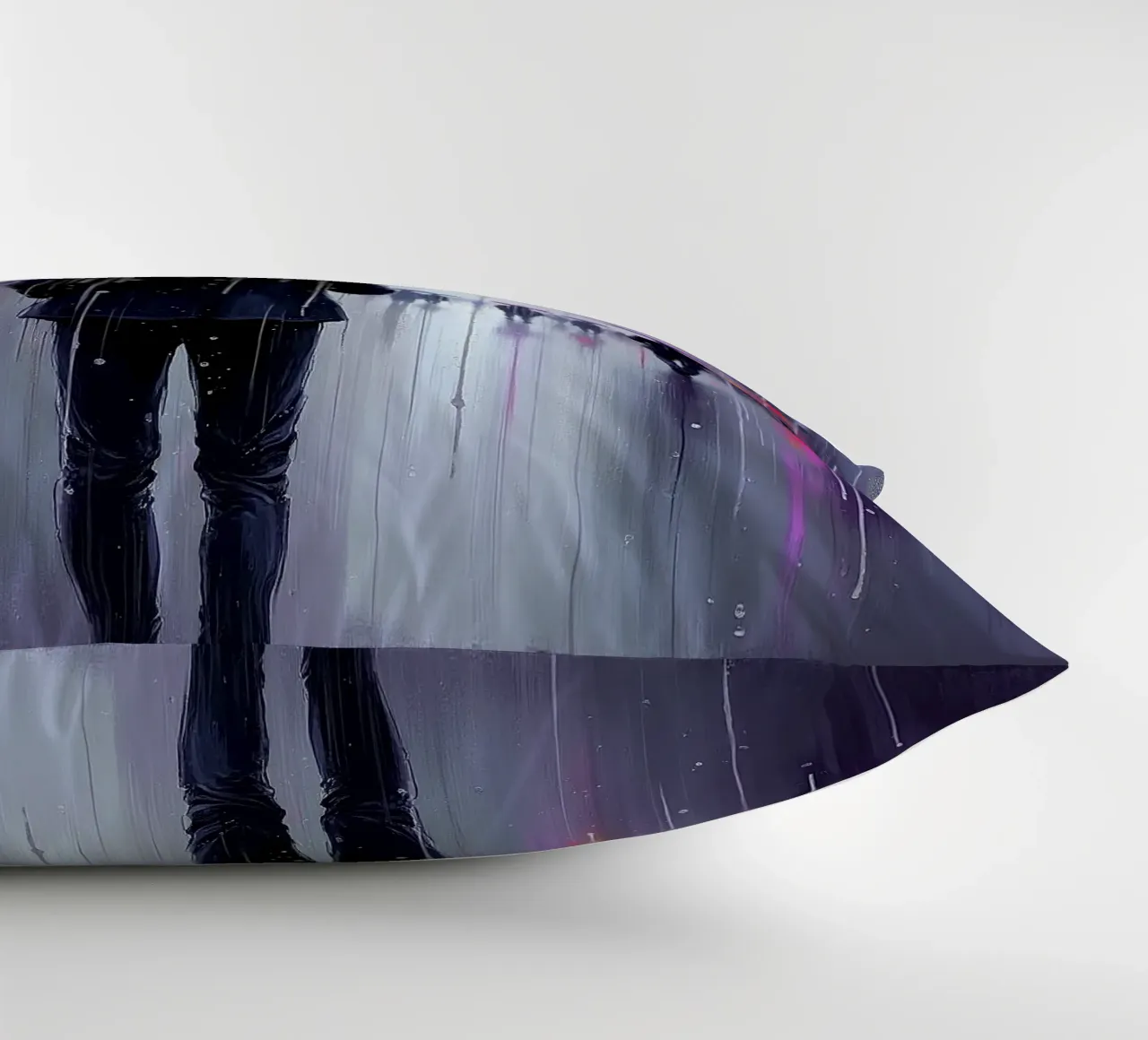 Camminare sotto la pioggia_ombrello viola_2 cuscino da Fantasie & Mystikwelten by LK