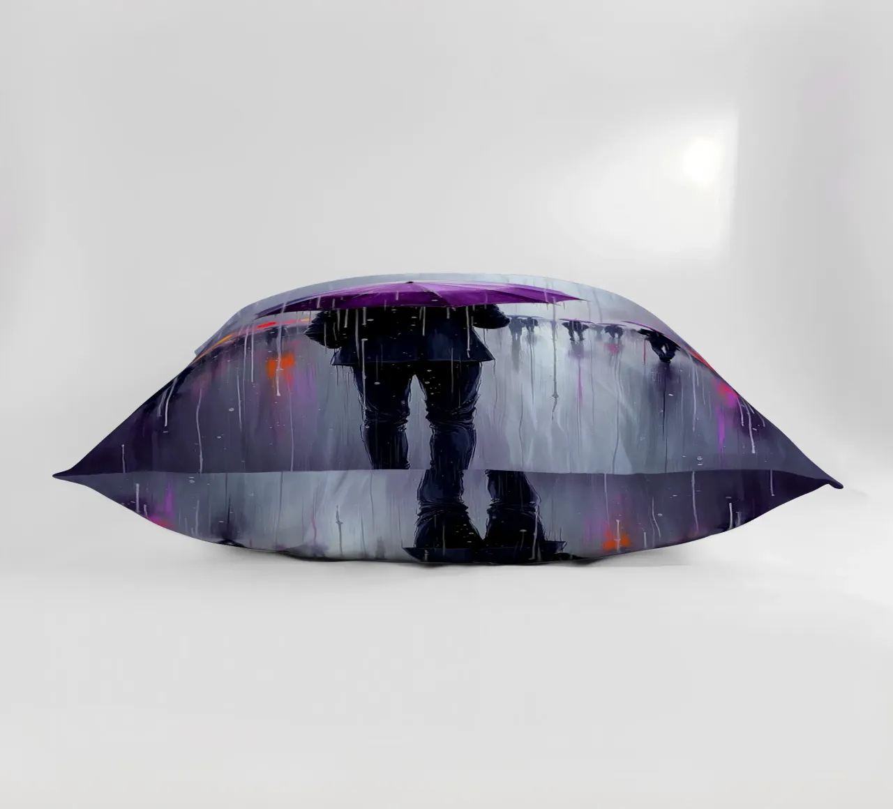 Camminare sotto la pioggia_ombrello viola_2 cuscino da Fantasie & Mystikwelten by LK