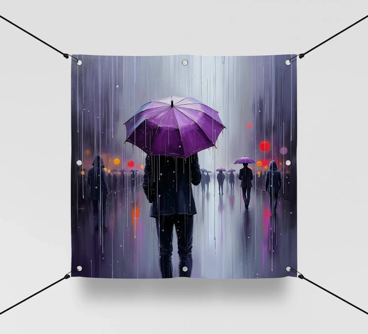Camminare sotto la pioggia_ombrello viola_2 telo in pvc da Fantasie & Mystikwelten by LK