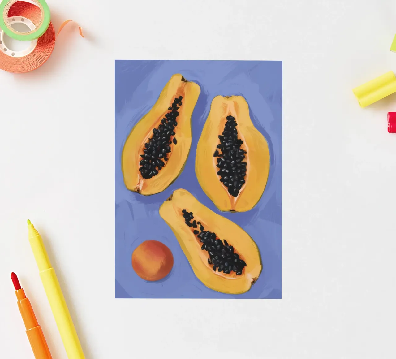 Semplicità del piatto di papaya adesivo da Sun Riser