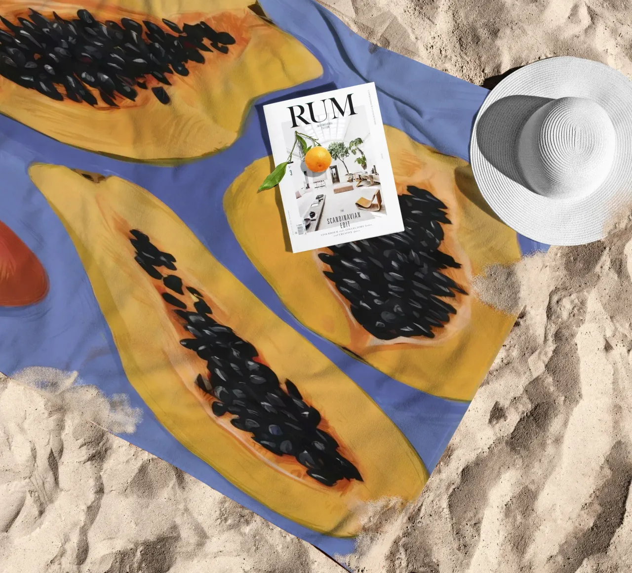 Semplicità del piatto di papaya telo mare da Sun Riser