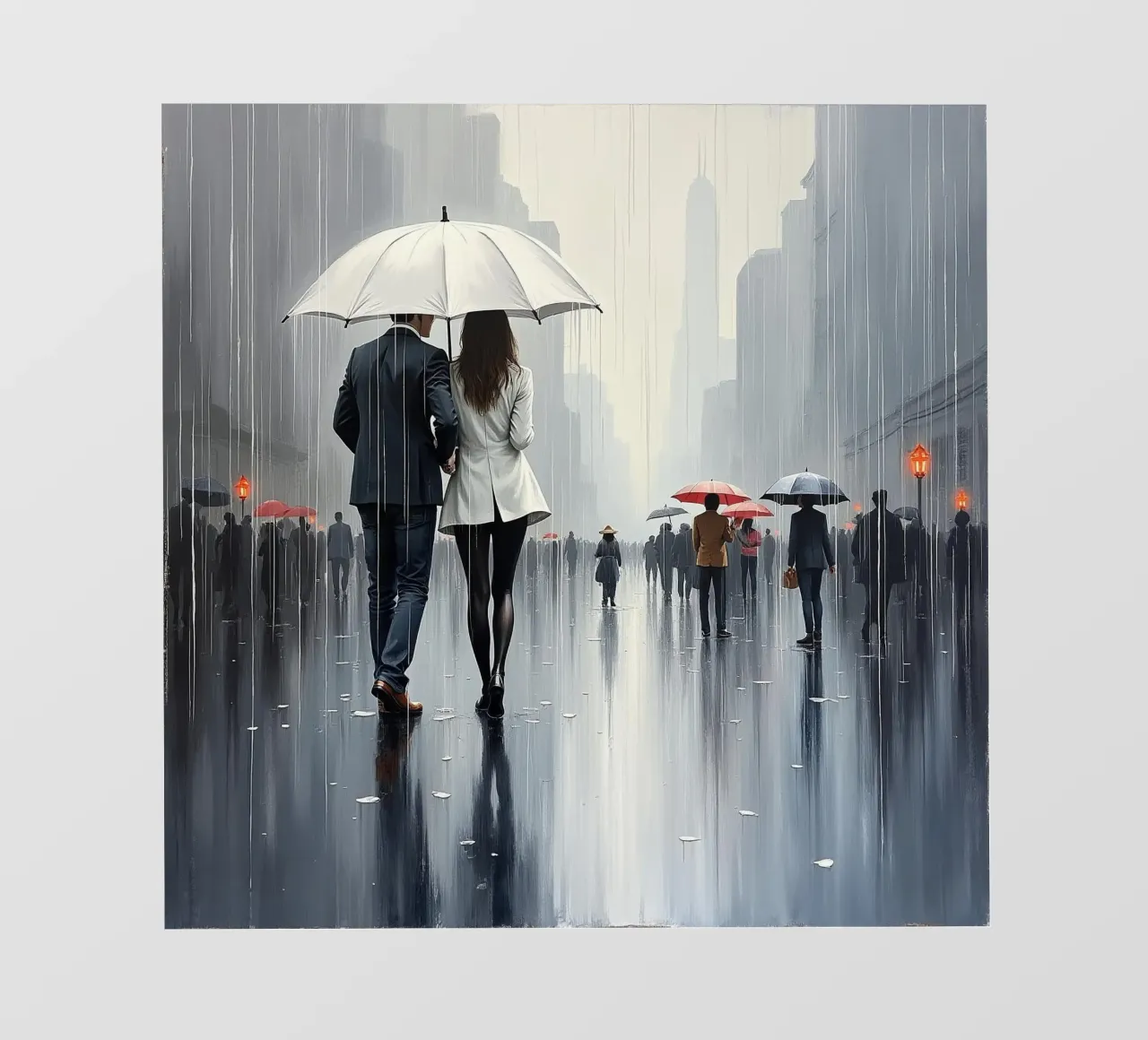 Camminare sotto la pioggia_ombrello bianco_1 telo in pvc da Fantasie & Mystikwelten by LK