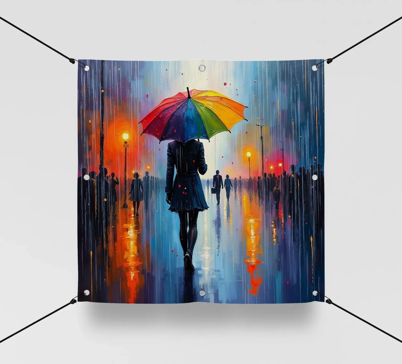 Passeggiata sotto la pioggia_ombrello colorato_1 telo in pvc da Fantasie & Mystikwelten by LK