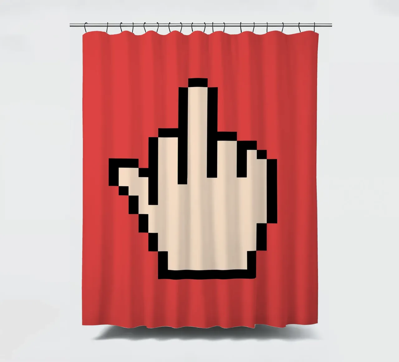 Poster Pixel Hand - Pop Art sfacciata e retrò tenda da doccia da SMPLE