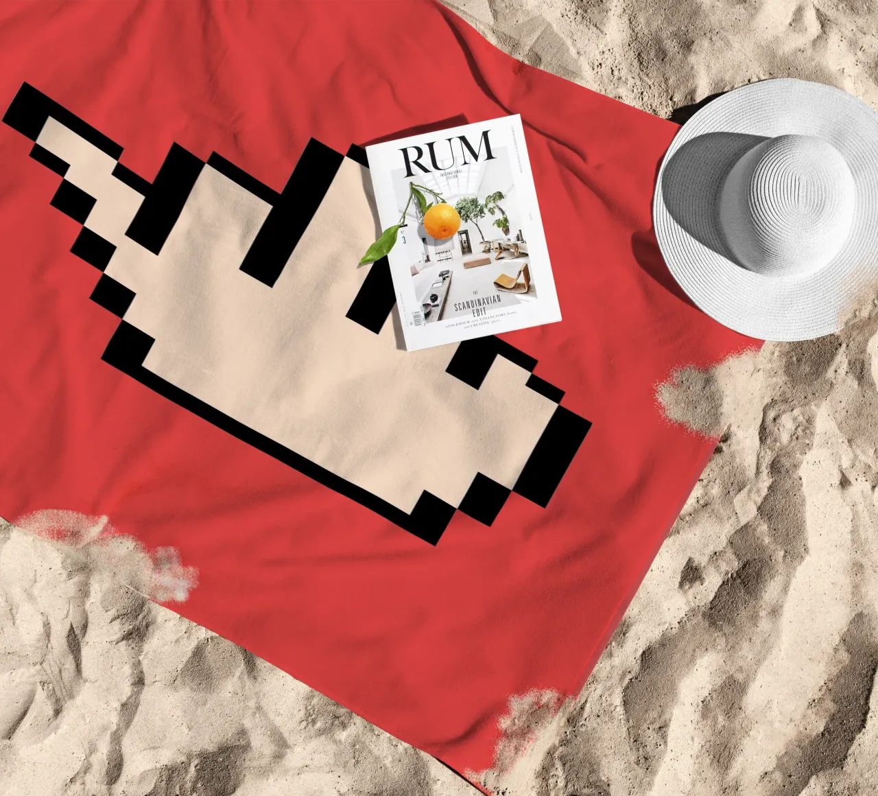Poster Pixel Hand - Pop Art sfacciata e retrò telo mare da SMPLE