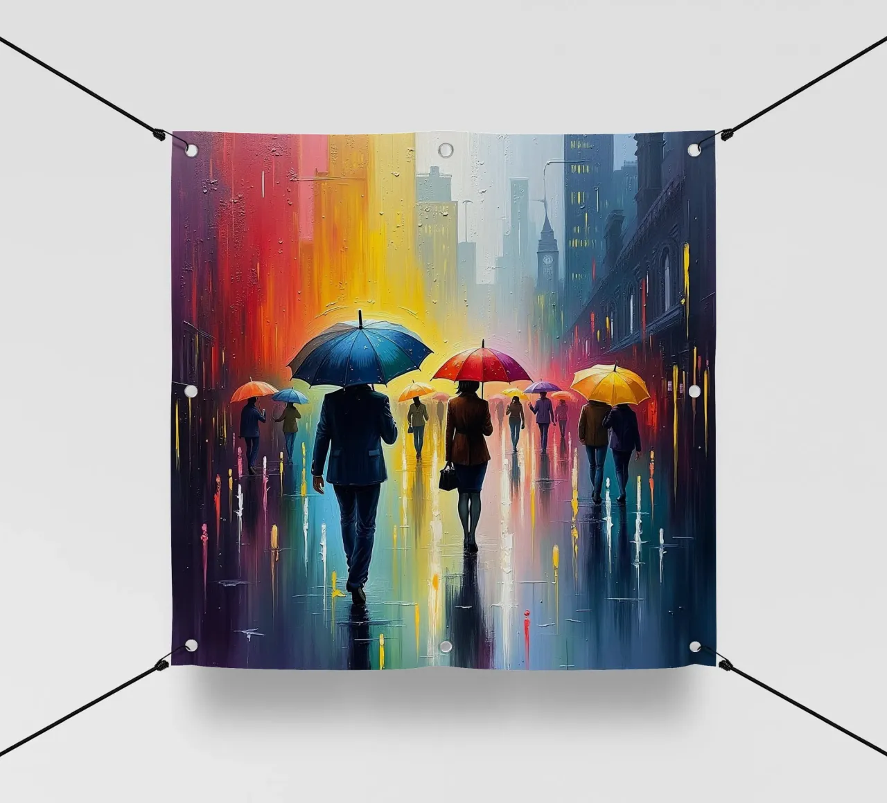 Passeggiata sotto la pioggia_ombrello colorato_2 telo in pvc da Fantasie & Mystikwelten by LK