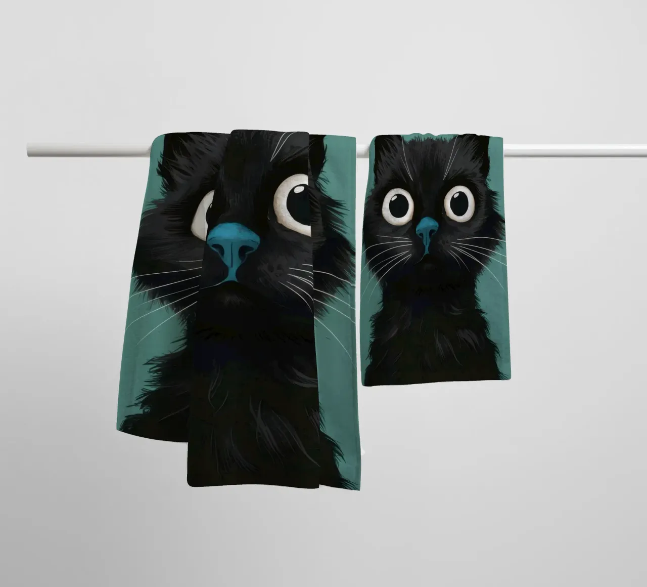 Sguardo felino pieno d'anima asciugamano da bagno da Solace Light