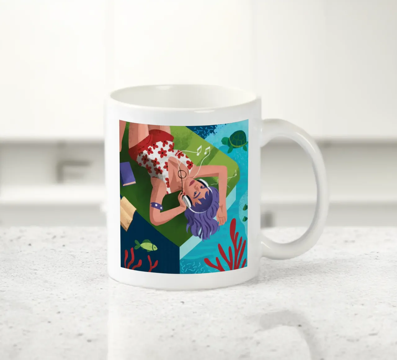 Sogni di sirena subacquea tazza in ceramica da Solace Light