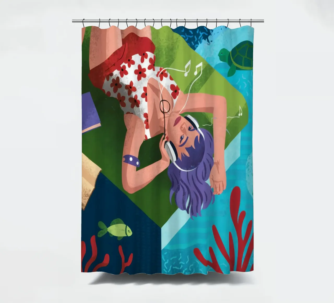 Sogni di sirena subacquea tenda da doccia da Solace Light