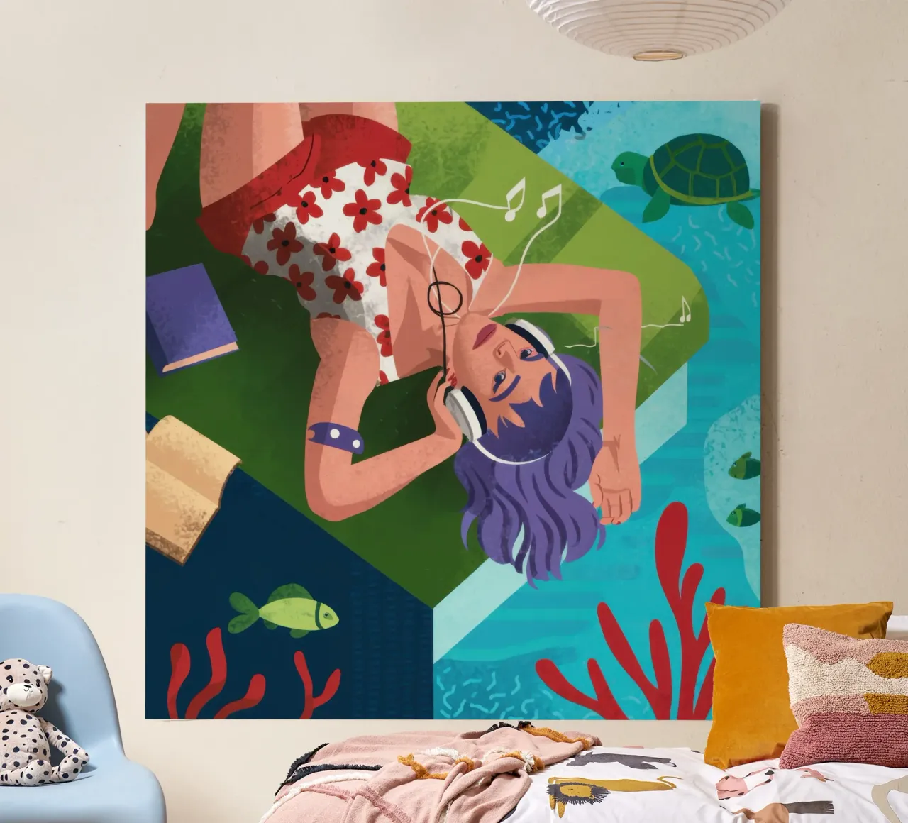 Sogni di sirena subacquea tela da Solace Light