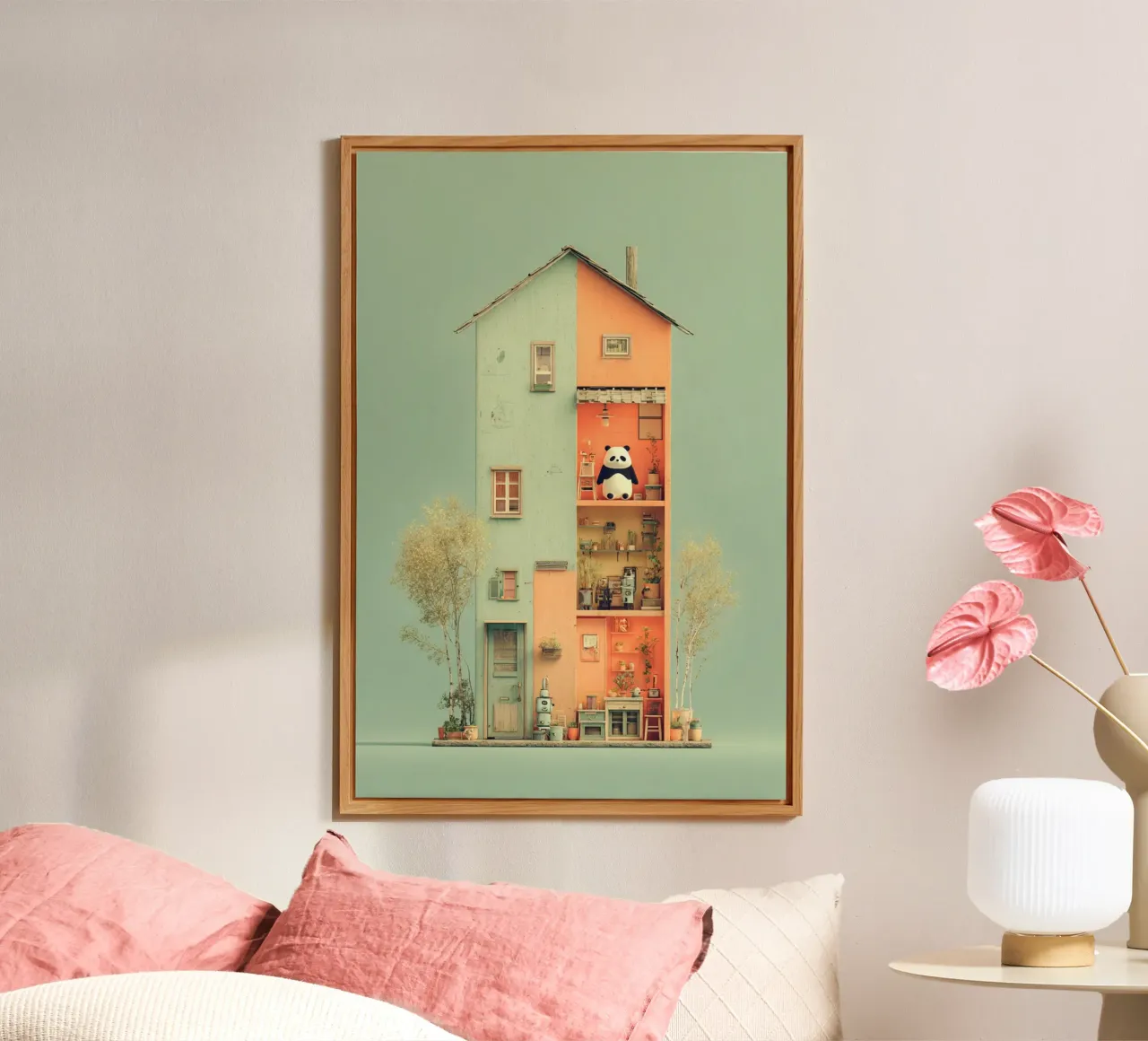 Panda's Tiny Home alluminio dibond da wonderfolk