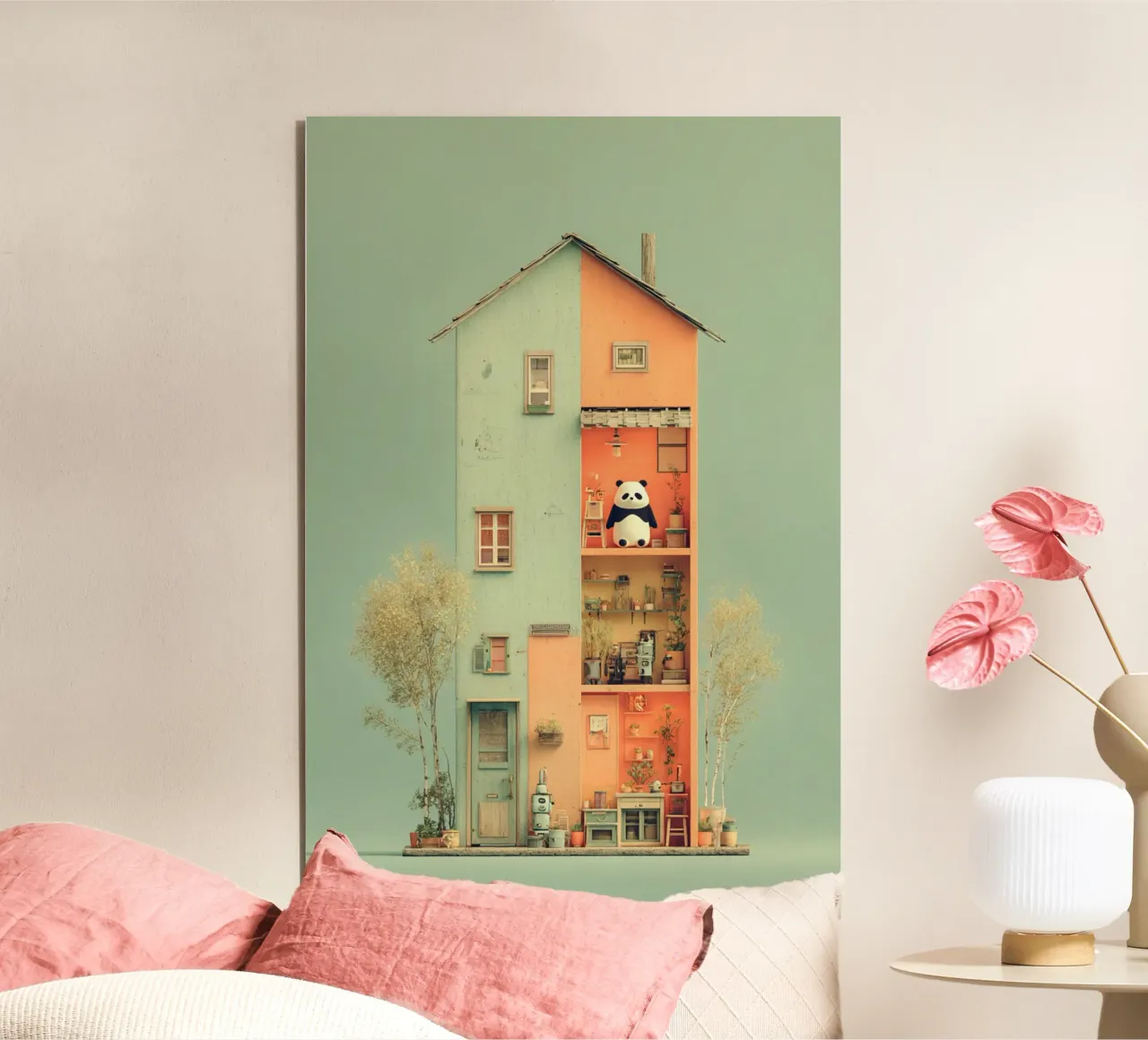Panda's Tiny Home alluminio dibond da wonderfolk