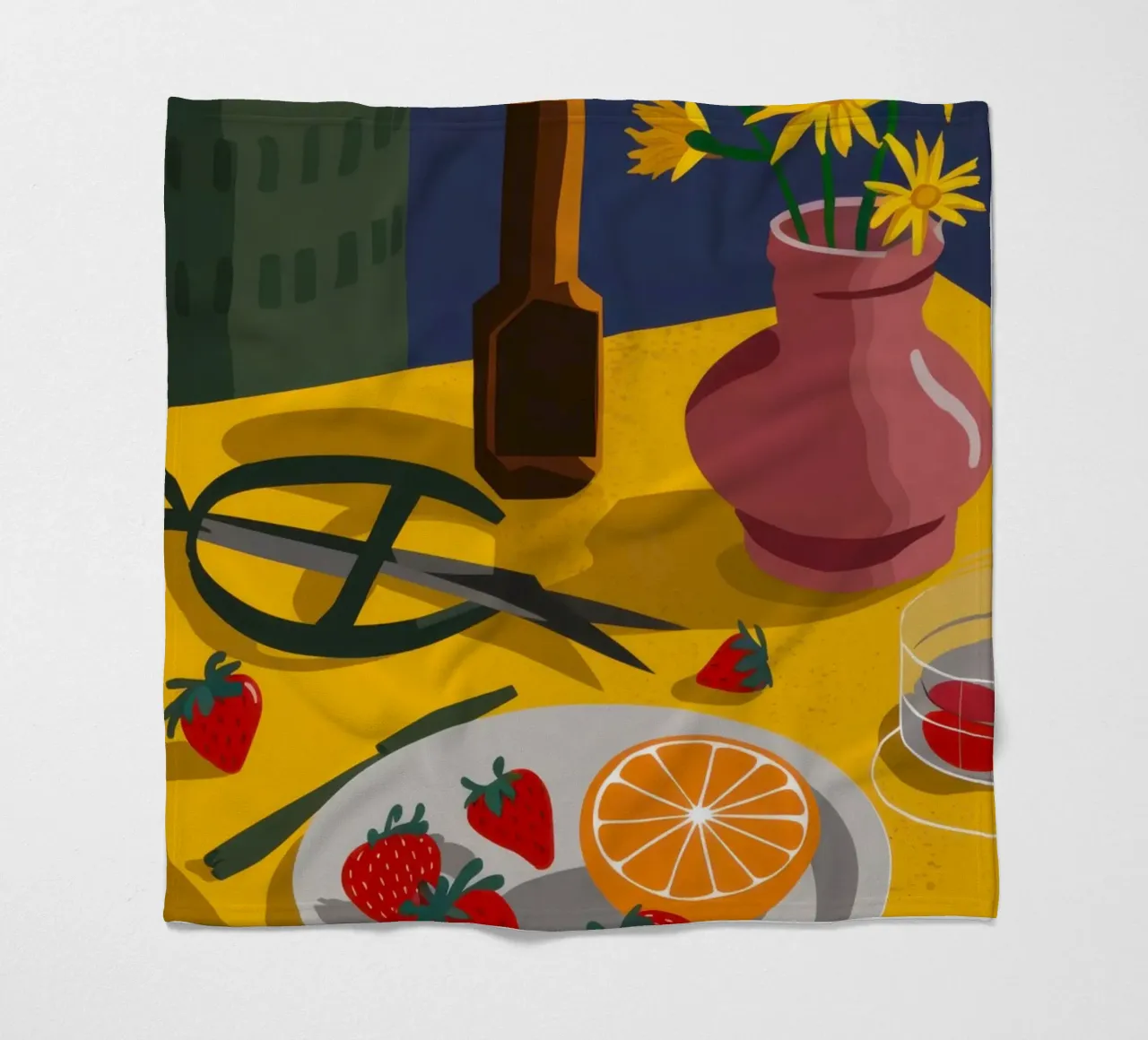 Artistieke tafelrommel fleecedeken van Sun Riser