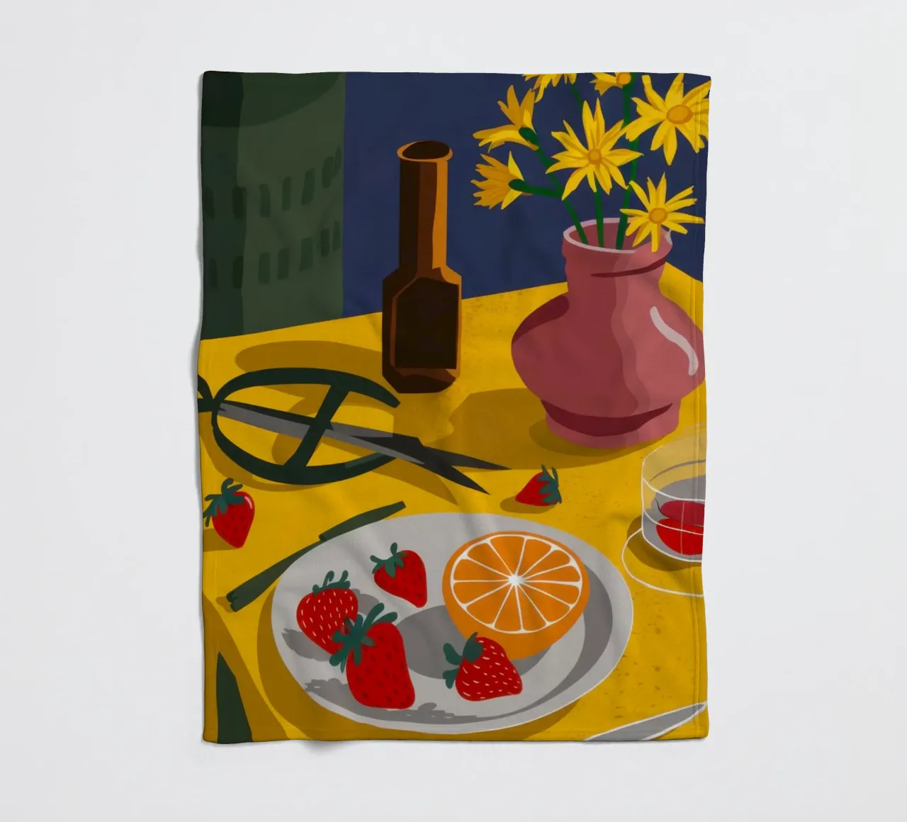 Artistieke tafelrommel fleecedeken van Sun Riser