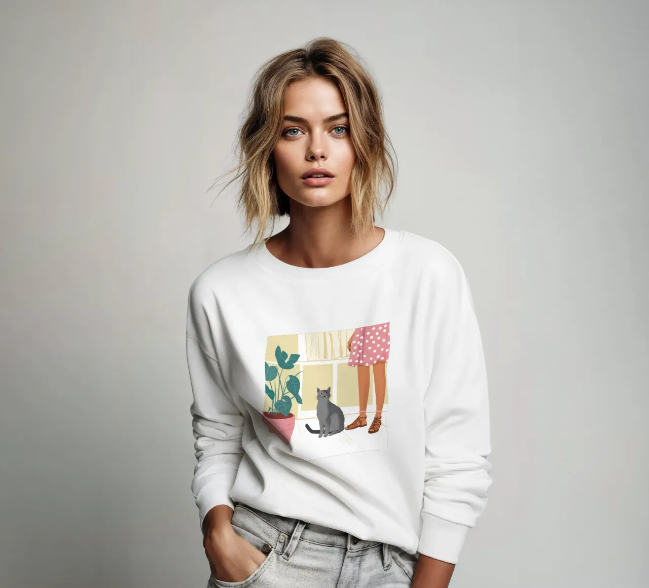 Quiet Feline Companion sweatshirt by Solace Light