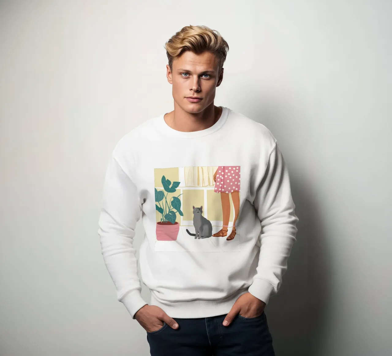 Quiet Feline Companion sweatshirt by Solace Light