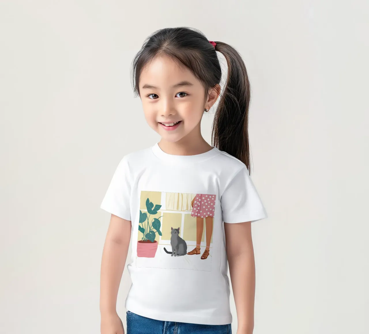 Compagno felino tranquillo t-shirt bambini da Solace Light