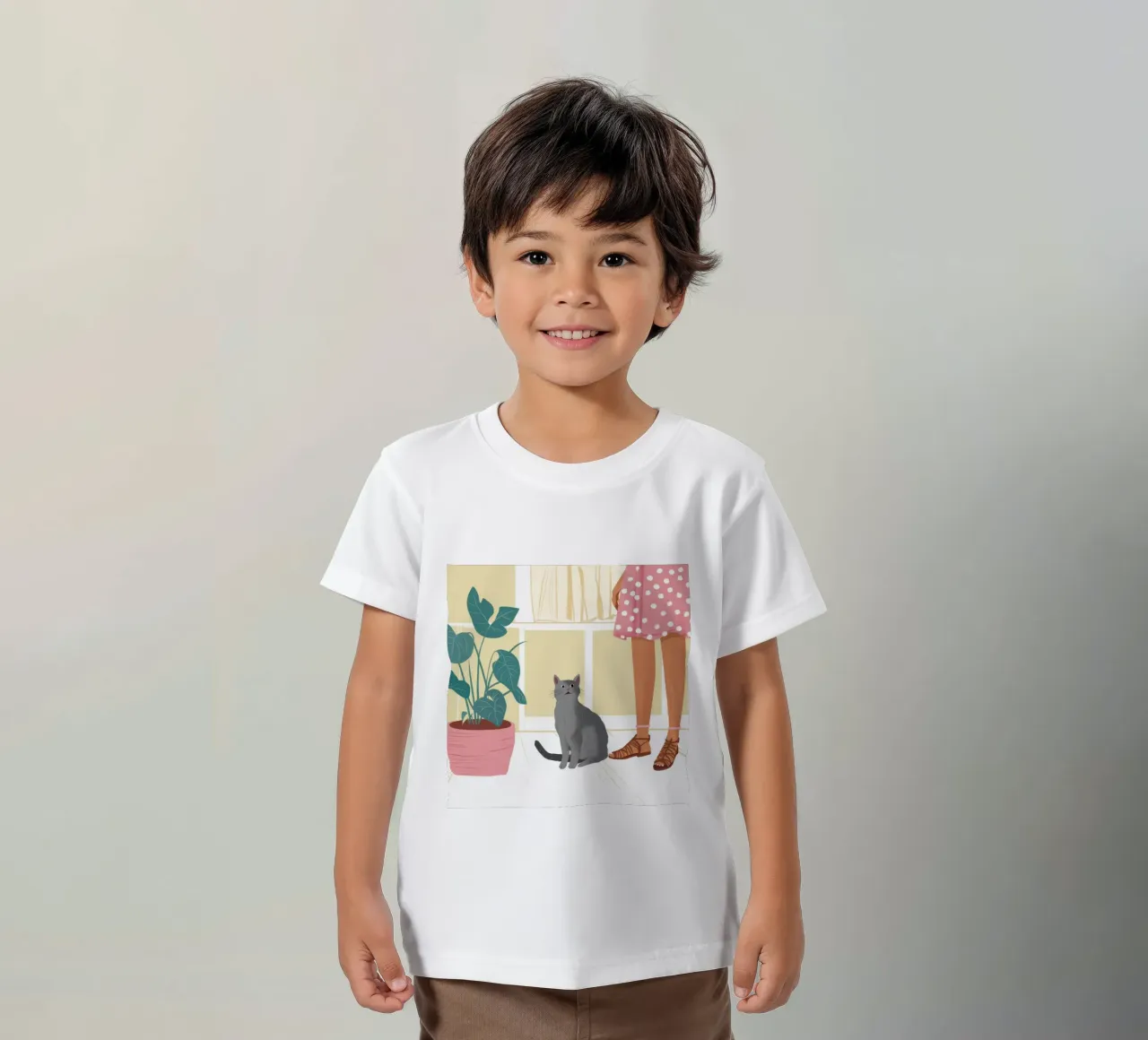 Compagno felino tranquillo t-shirt bambini da Solace Light
