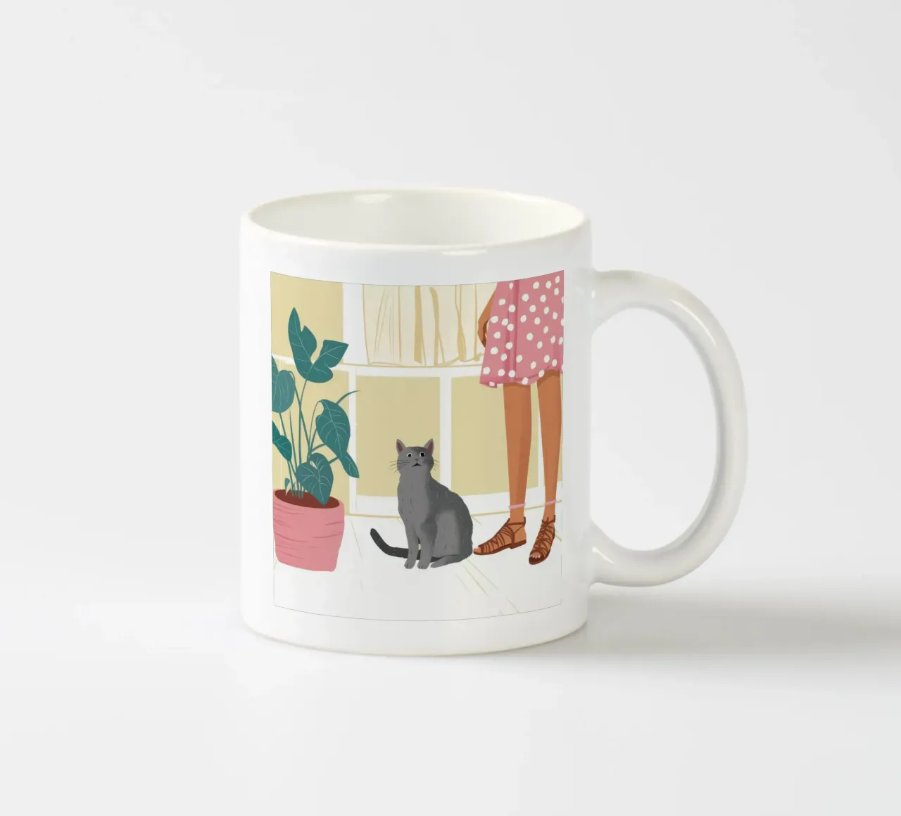 Compagno felino tranquillo tazza in ceramica da Solace Light
