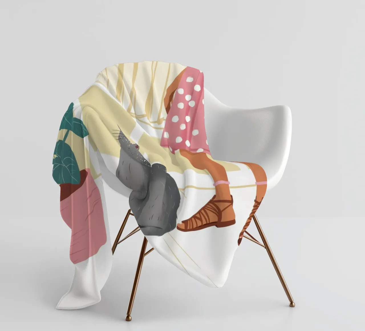 Compagno felino tranquillo coperta in pile da Solace Light