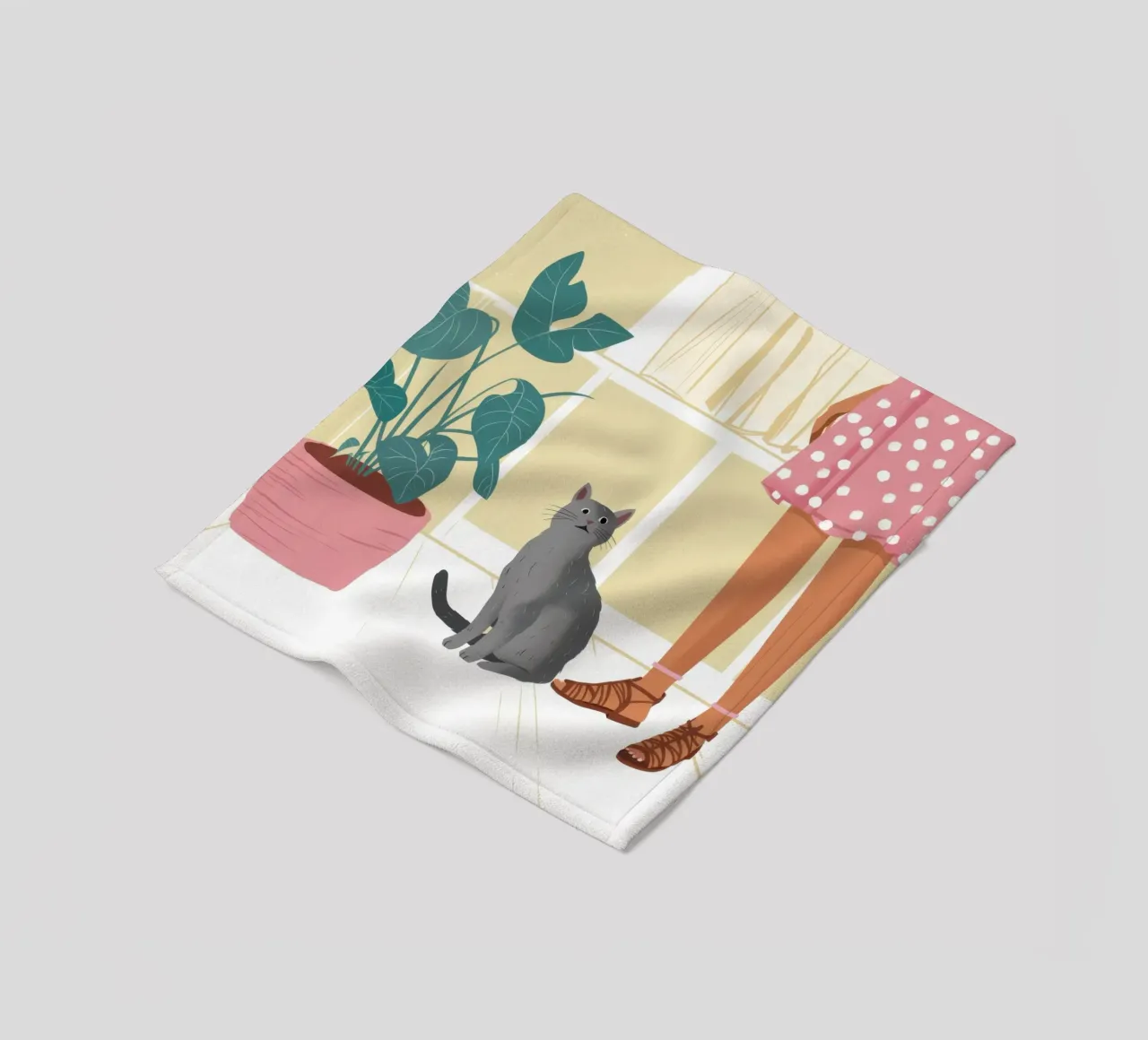 Compagno felino tranquillo coperta in pile da Solace Light