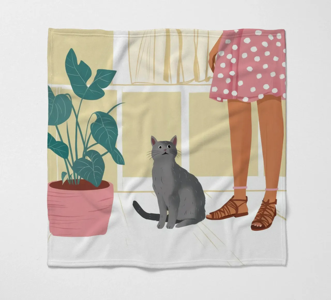 Compagno felino tranquillo coperta in pile da Solace Light