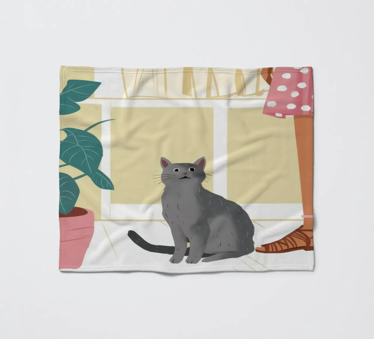 Compagno felino tranquillo coperta in pile da Solace Light