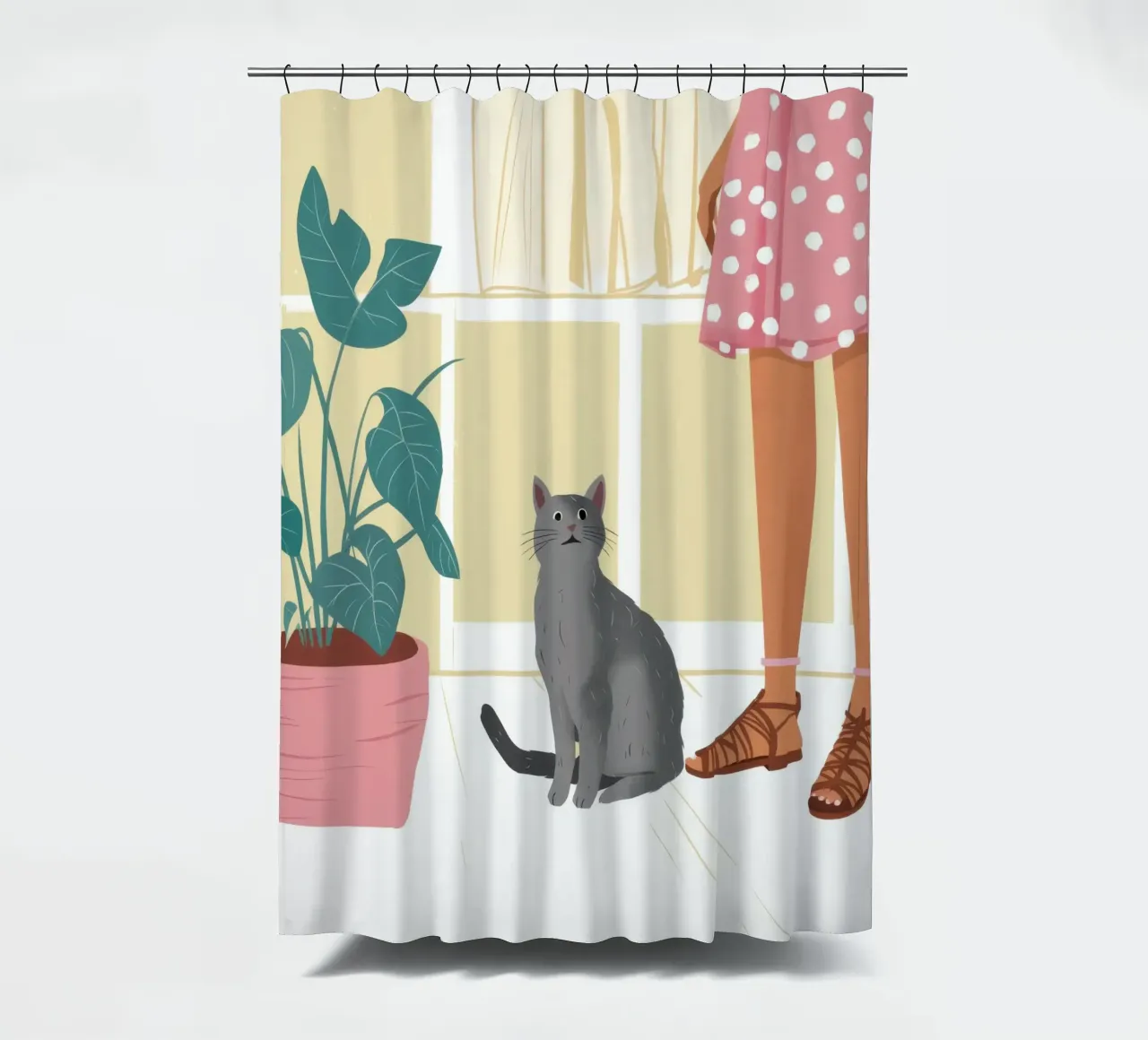 Compagno felino tranquillo tenda da doccia da Solace Light