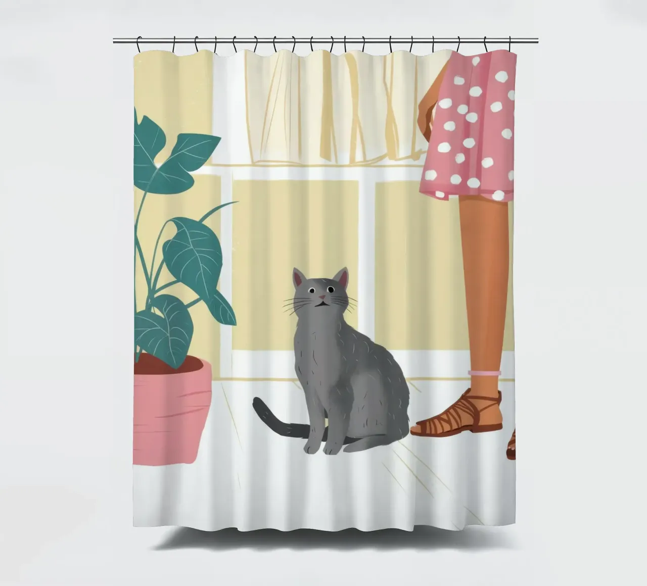 Compagno felino tranquillo tenda da doccia da Solace Light