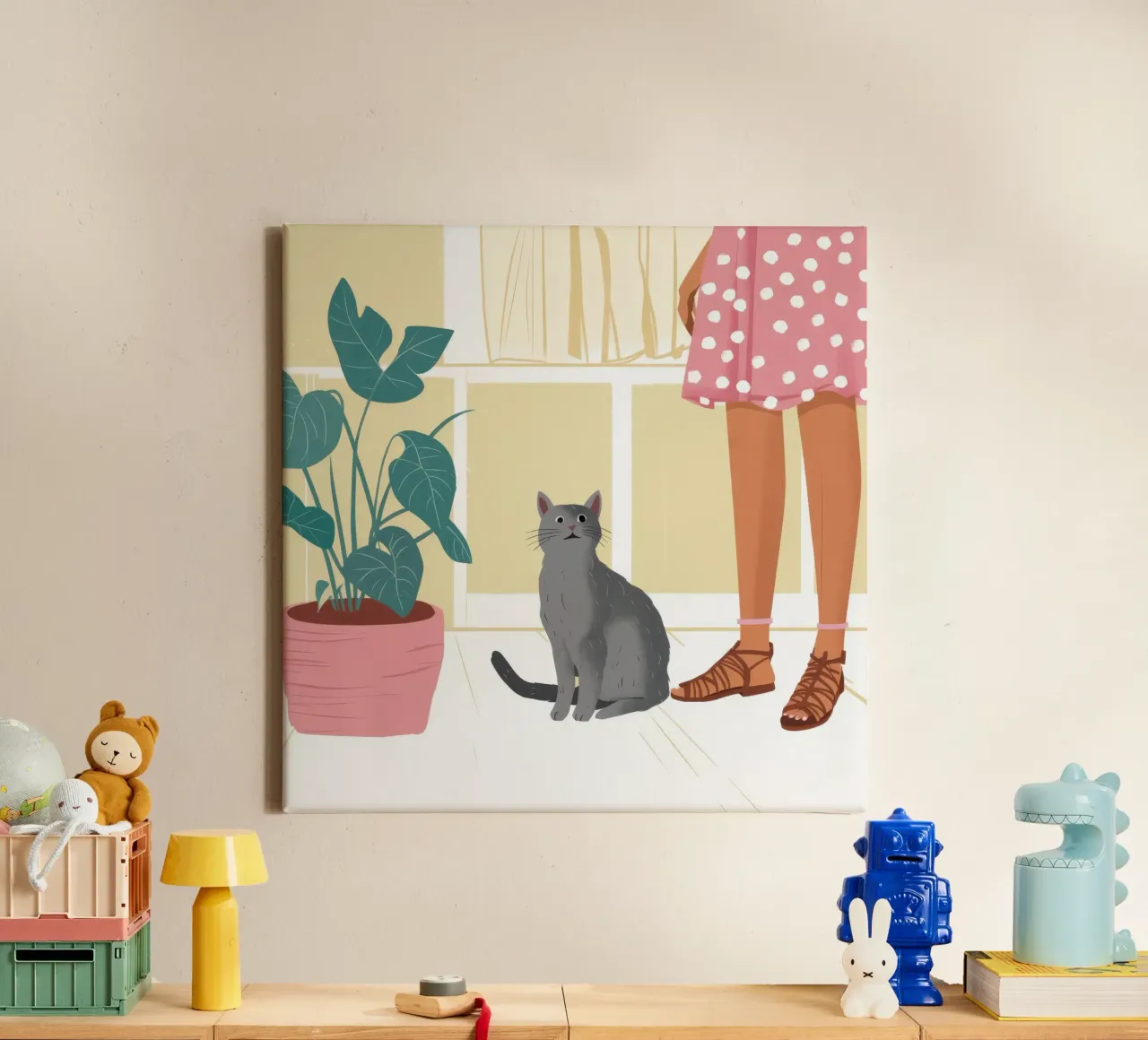 Compagno felino tranquillo tela da Solace Light