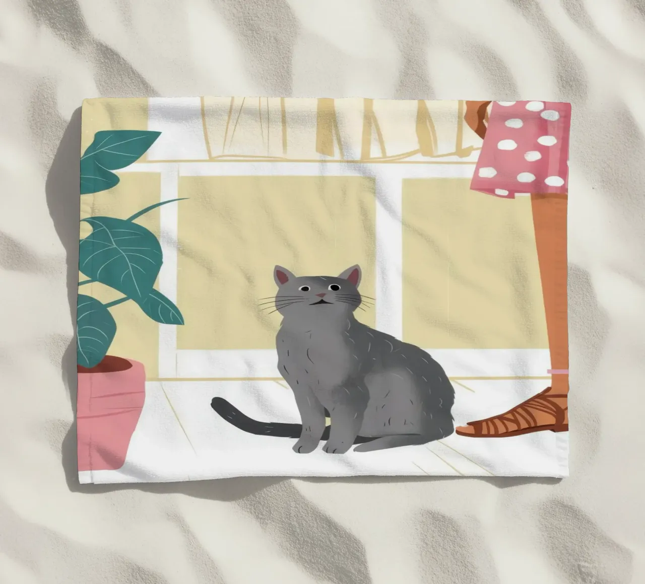Compagno felino tranquillo telo mare da Solace Light