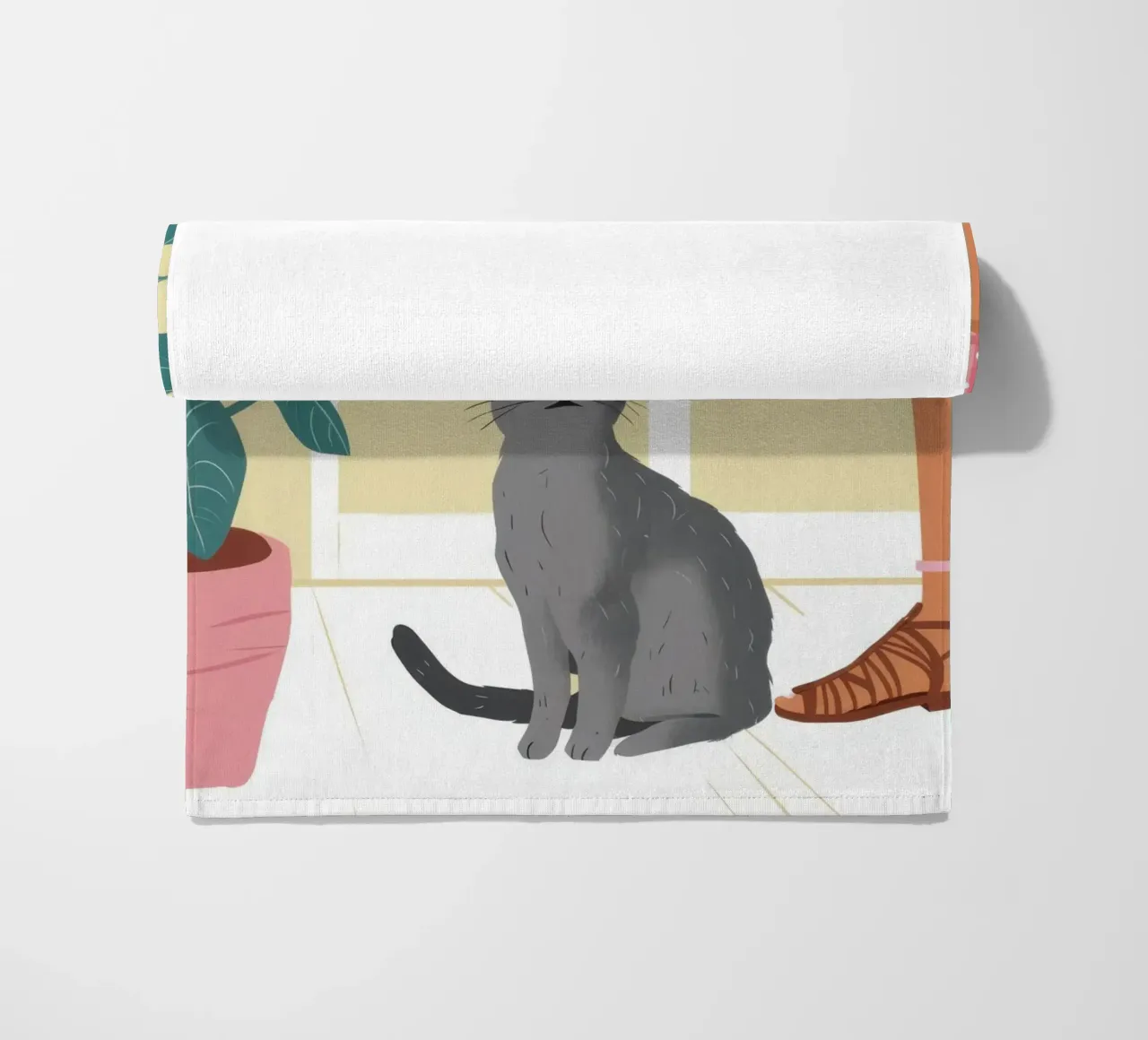 Compagno felino tranquillo telo mare da Solace Light