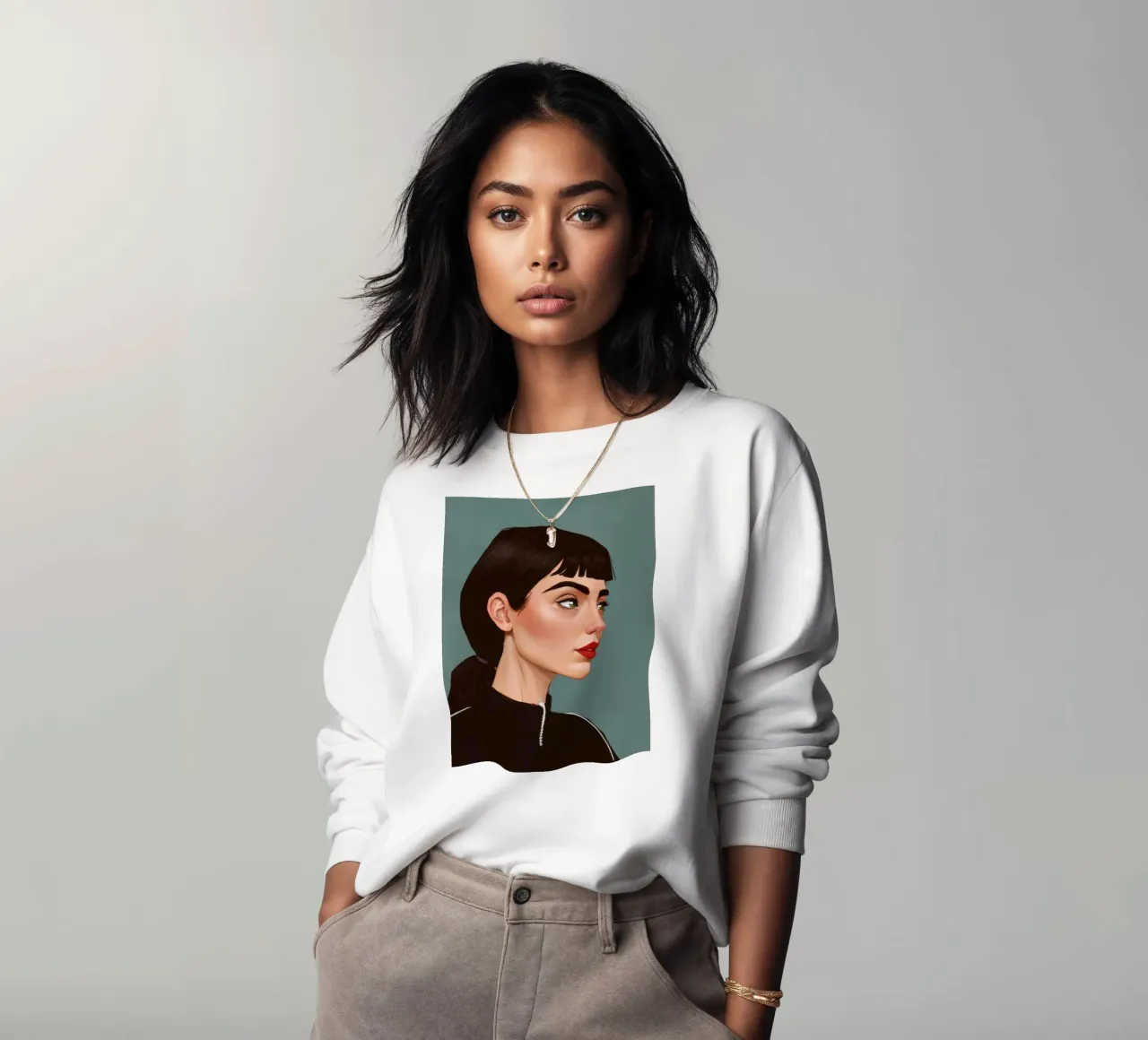 Intense Modern Portrait sweatshirt by Solace Light