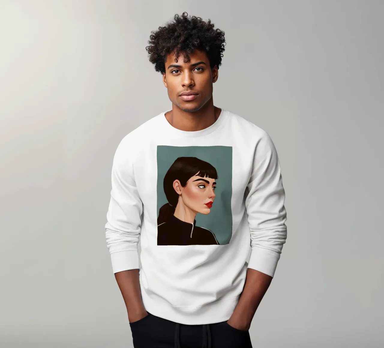 Intense Modern Portrait sweatshirt by Solace Light