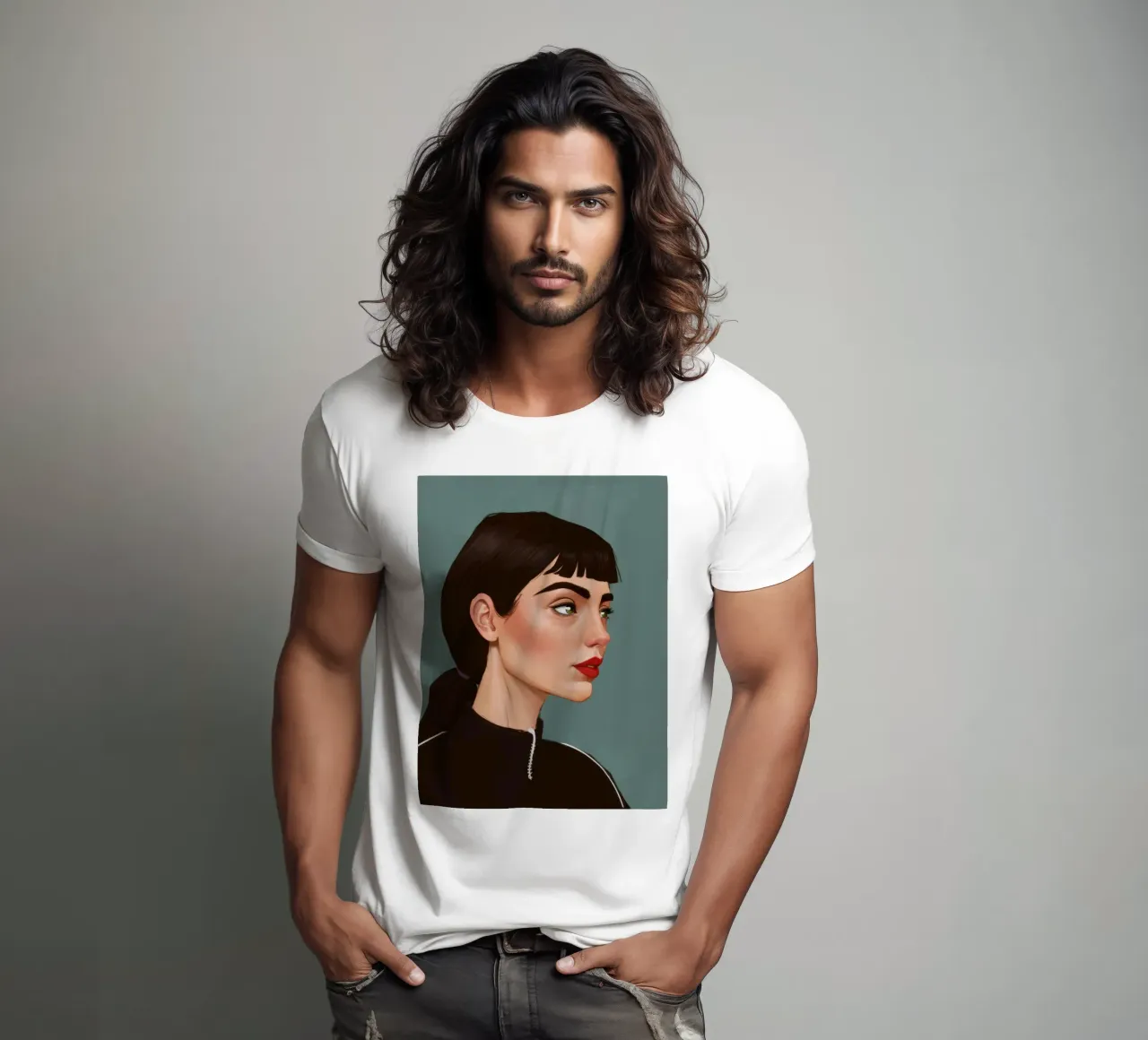 Ritratto moderno e intenso t-shirt da Solace Light