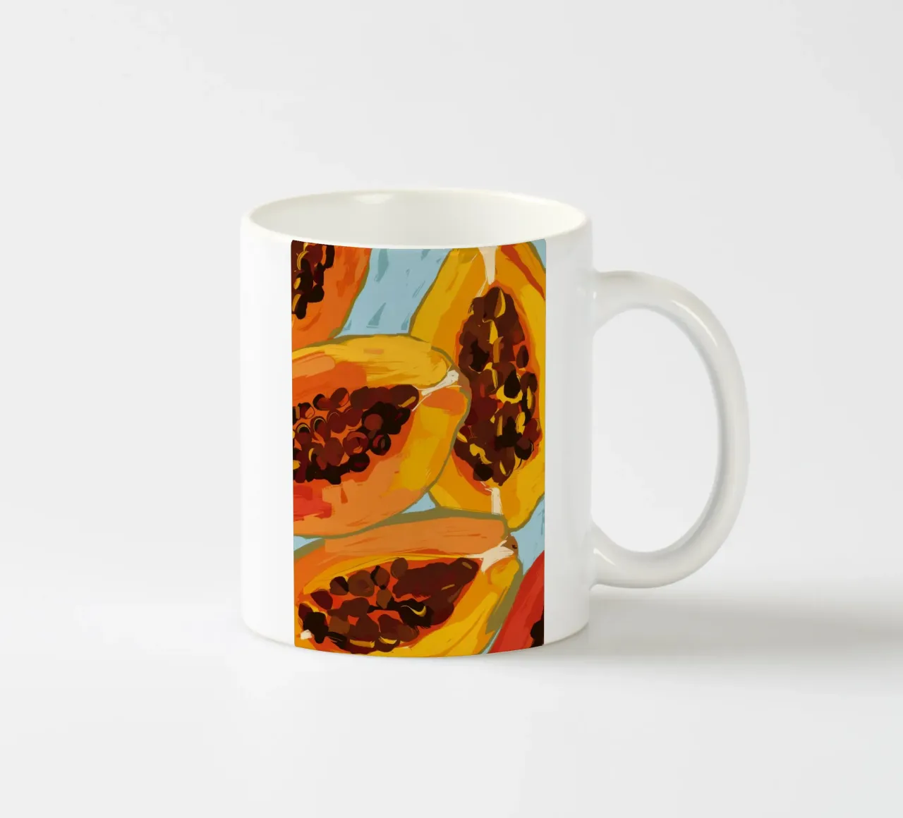 Papaya lussureggiante in primo piano tazza in ceramica da Sun Riser