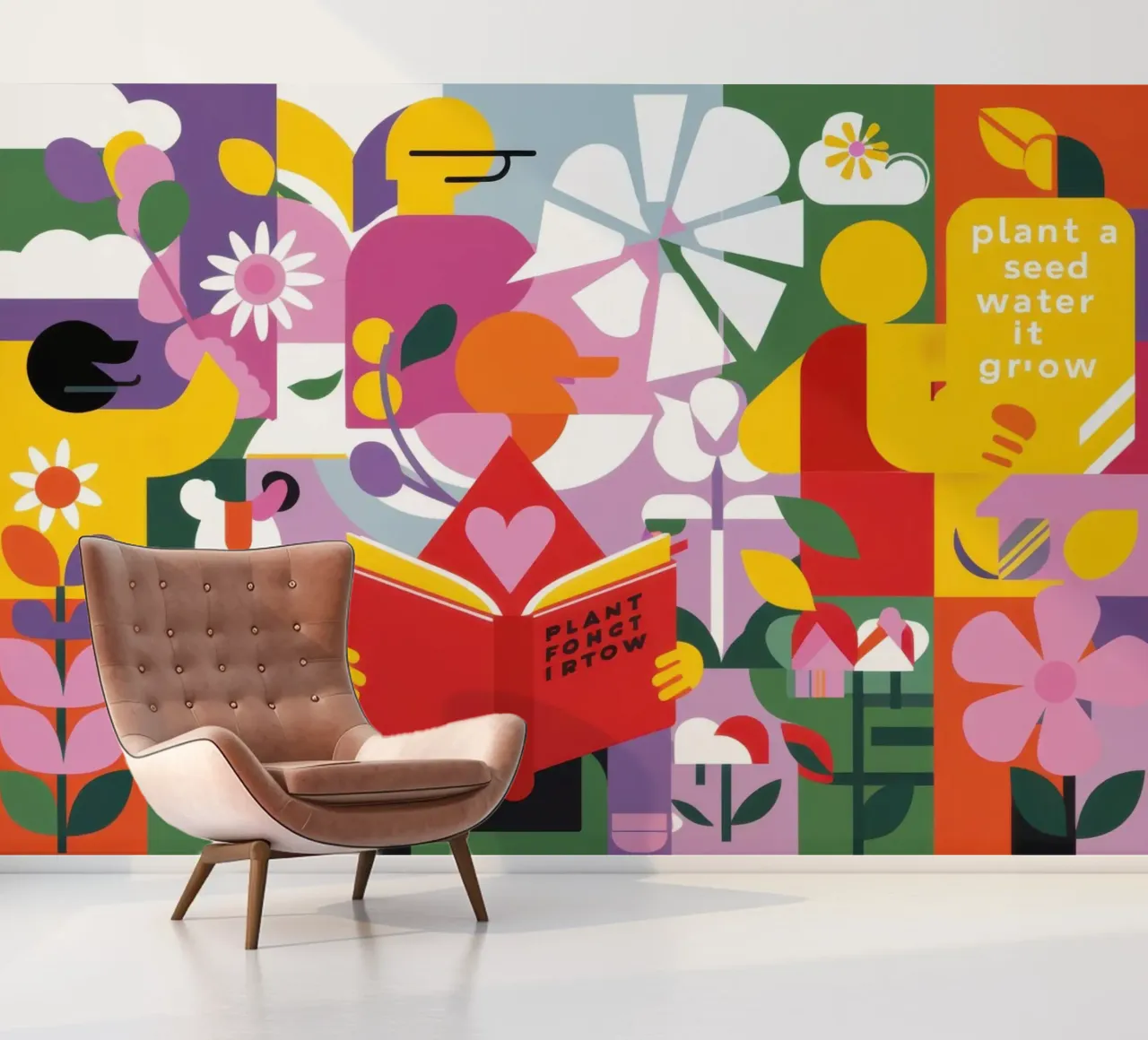 Lezer Nieuw Blad fotobehang van Solace Light