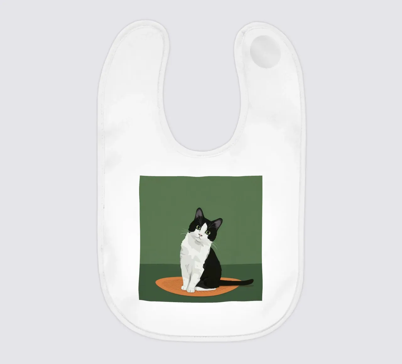 Gatto Tuxedo in posa bavaglino da Solace Light