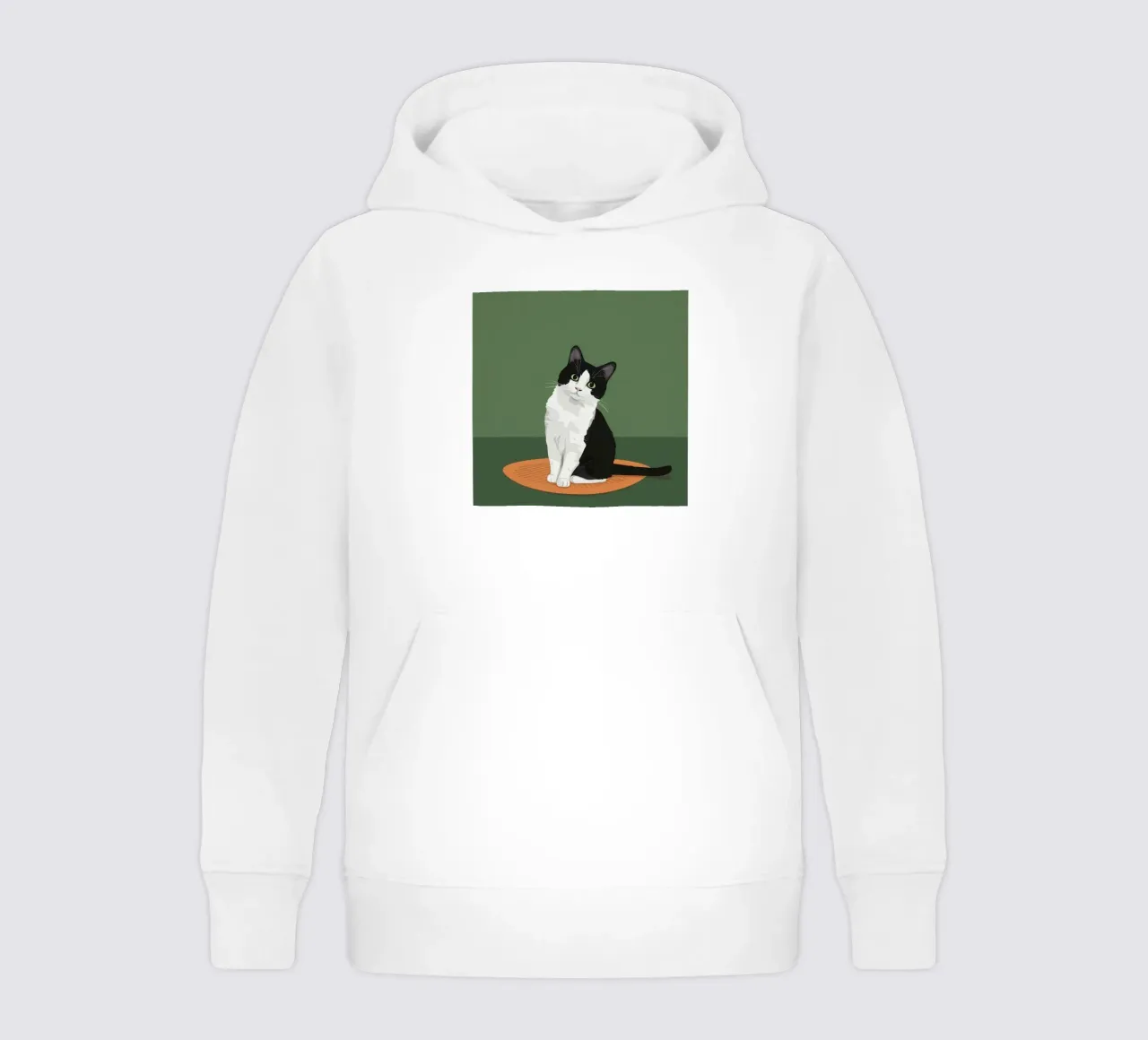 Gatto Tuxedo in posa felpa bambino con cappuccio da Solace Light